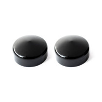 Killer Custom, fork tube cap bolt covers. Gloss black