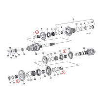 Needle bearing, main & counter shafts