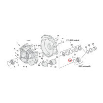 Retaining rings, pinion/sprocket shaft bearing