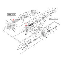 Ball bearing, starter motor gear (inner) end