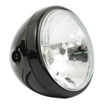 Reno 7" H4 headlamp. No halo ring. Black