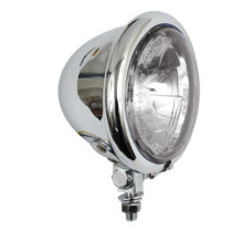 4-1/2" H3 Bates style spotlamp. Chrome. Clear lens