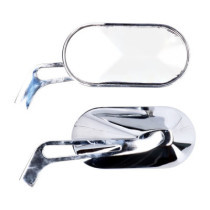 Oval mirror set aluminum chrome