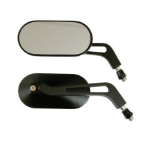 Oval mirror set aluminum black