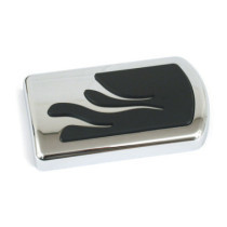 Brake pedal pad, Flame. Chrome