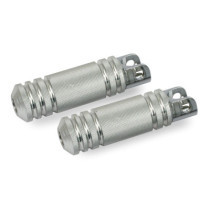 Knurled aluminum foot pegs. Large diameter. Polished