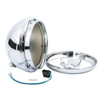 7" headlamp shell with trim ring only. Chrome