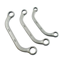 Curved box end wrench set. 3-piece