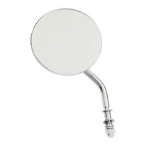 Steel 4" round mirror. Chrome, short stem