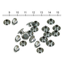 Push-in mushroom allen head plugs 1/4". Chrome