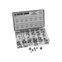  Thin Pattern Nylon Insert Lock Nuts Assortment Chrome 