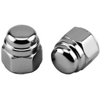  Flat Top Acorn Nuts Pack Chrome 7/16"-20 UNF 