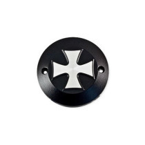  Point Cover Iron Cross, 2-hole Black Satin 