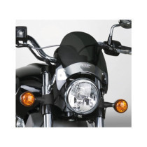  Flyscreen Windshield Kit Height: 8,5", Width: 9,25", Chrome Brackets 52-56mm Dark Smoke 