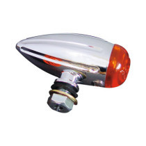  Micro Bullet Grooved Turn Signal with Milling Chrome Amber Halogen 