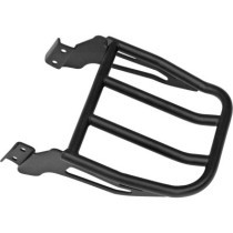  Solid Mount Backrest Luggage Rack for Softail and Dyna Black Satin 