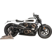  2 in 2 Racing Muffler and Mid-Pipe Set for Sportster S Models Endcap Tracker Carbon Black Ceramic Coated 