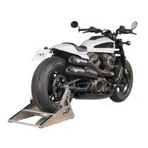  2 in 2 Racing Muffler and Mid-Pipe Set for Sportster S Models Endcap Tracker Carbon Black Ceramic Coated 