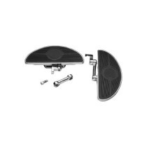  Adjustable Oval Floorboard Kit Solid Chrome 