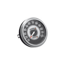  41-45 FL-Style Speedometer Scale: 120 mph  Scale Color: black/silver  Ratio 1:1 