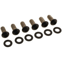  Derby Cover Screw Kits Gloss Black Powder Coated 