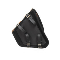  Canvas Swing Arm Saddle Bag With Black Straps Black Left 