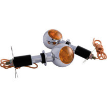  Bulls-Eye Bar End Turn Signal Chrome Orange Halogen 