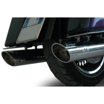  Double Slip-On Muffler Set Endcap Style Banger Chrome 