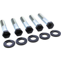  Sprocket/Pulley Screw Kit 5 Hex Head Screws, 5 Washers Gloss Black Powder Coated 