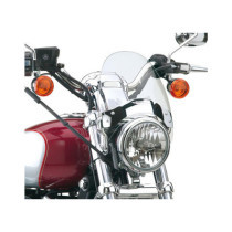  Flyscreen Windshield Kit Height: 8,5", Width: 9,25", Chrome Brackets 52-56mm Light Smoke 