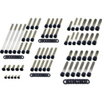  Complete Engine Screw Kit Screws for FL Shovel Primary Cover, Inspection Cover, Cam Cover Gloss Black Powder Coated 