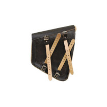  Solo Swingarm Saddle Bag with Front Wide Strap Rustic Brown Left 