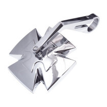  Iron Cross Bar End Mirror 115 mm stem Chrome 