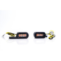  Stripe LED Blinker Black Powder Coated Light Smoke LED 