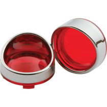  Turn Signal Visor Bezel Kit for Deuce Models Red lens Chrome 