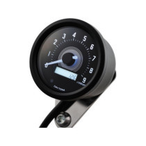  Velona60 Tachometer White LED, 9000 RPM Gauge Black Stainless Steel 