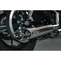  Double Slip-On Muffler Set Endcap Style Slash Cut Chrome 