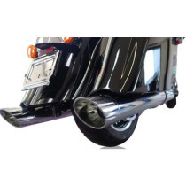  Double Slip-On Muffler Set Endcap Style Banger Chrome 