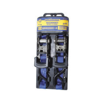  Ratchet Tie Downs, 3 m, with Coated Grip and S-Hooks 