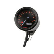 Velona Tachometer 48 mm, Stainless Steel Black Paint Tachometer