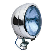 FL style spotlamp, 4-1/2". Chrome, clear blue lens