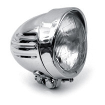 Bullet 4-1/2" duplo headlamp. Ribbed. Visor. Chrome