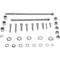 MOTOR MOUNT BOLT KIT SMOOTH STEEL CUSTOM REPLACEMENT UPPER/FRONT/REAR CHROME NATURAL