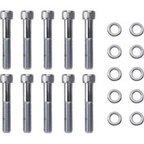 SOCKET-HEAD BOLT SET KNURLED CHROME NATURAL