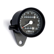 Mini speedo, 2:1 kmh. with tripmeter black