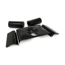 Ribbed 5pc fork cover kit. Gloss black