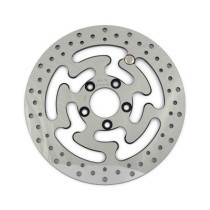 Brake rotor rear, drilled polished stainless steel