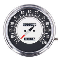 FL speedometer, ''68-72 face'', black/silver. 2:1 MPH