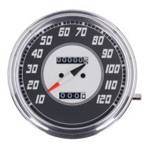 FL speedometer, ''46-47 face'', silver/black. 1:1 MPH