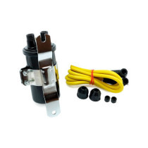 Round custom ignition coil kit, 6V. Black